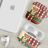Wales Corgi Christmas AirPods Case Seamless Cute Dog Argyle Pattern - Wonder Print Shop