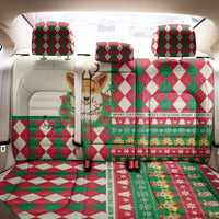 Wales Corgi Christmas Back Car Seat Cover Seamless Cute Dog Argyle Pattern - Wonder Print Shop
