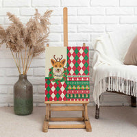 Wales Corgi Christmas Canvas Wall Art Seamless Cute Dog Argyle Pattern - Wonder Print Shop