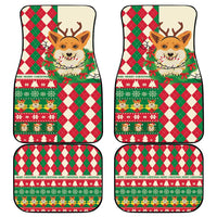 Wales Corgi Christmas Car Mats Seamless Cute Dog Argyle Pattern - Wonder Print Shop