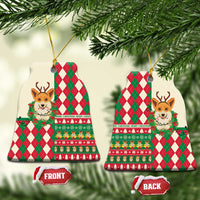Wales Corgi Christmas Ceramic Ornament Seamless Cute Dog Argyle Pattern - Wonder Print Shop