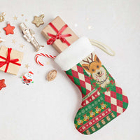 Wales Corgi Christmas Stocking Seamless Cute Dog Argyle Pattern - Wonder Print Shop