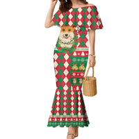 Wales Corgi Christmas Family Matching Mermaid Dress and Hawaiian Shirt Seamless Cute Dog Argyle Pattern - Wonder Print Shop
