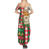 Wales Corgi Christmas Family Matching Summer Maxi Dress and Hawaiian Shirt Seamless Cute Dog Argyle Pattern - Wonder Print Shop