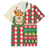 Wales Corgi Christmas Hawaiian Shirt Seamless Cute Dog Argyle Pattern - Wonder Print Shop