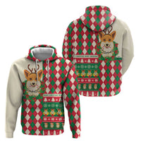 Wales Corgi Christmas Hoodie Seamless Cute Dog Argyle Pattern - Wonder Print Shop