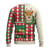 Wales Corgi Christmas Ugly Christmas Sweater Seamless Cute Dog Argyle Pattern - Wonder Print Shop