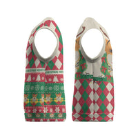 Wales Corgi Christmas Knitted V-Neck Vest Seamless Cute Dog Argyle Pattern - Wonder Print Shop