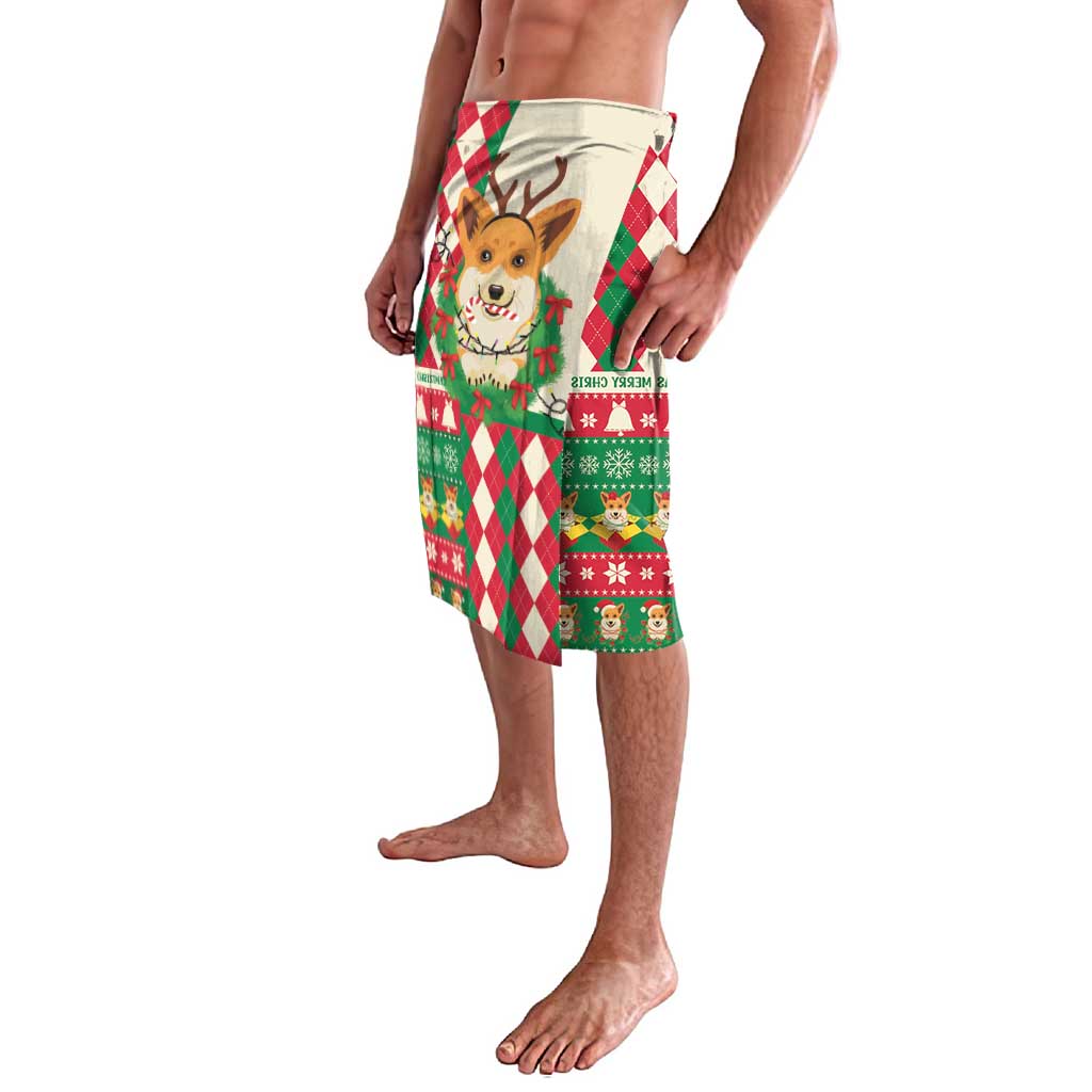 Wales Corgi Christmas Lavalava Seamless Cute Dog Argyle Pattern - Wonder Print Shop