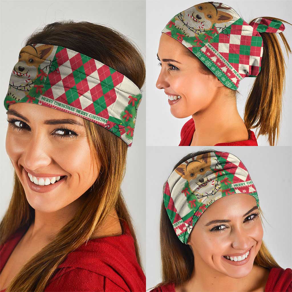 Wales Corgi Christmas Neck Gaiter Seamless Cute Dog Argyle Pattern - Wonder Print Shop