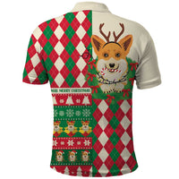 Wales Corgi Christmas Polo Shirt Seamless Cute Dog Argyle Pattern - Wonder Print Shop