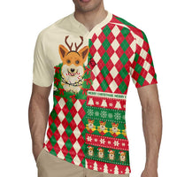 Wales Corgi Christmas Rugby Jersey Seamless Cute Dog Argyle Pattern - Wonder Print Shop