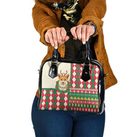 Wales Corgi Christmas Shoulder Handbag Seamless Cute Dog Argyle Pattern - Wonder Print Shop