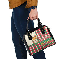 Wales Corgi Christmas Shoulder Handbag Seamless Cute Dog Argyle Pattern - Wonder Print Shop