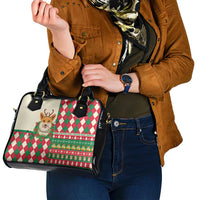 Wales Corgi Christmas Shoulder Handbag Seamless Cute Dog Argyle Pattern - Wonder Print Shop