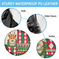 Wales Corgi Christmas Spare Tire Cover Seamless Cute Dog Argyle Pattern - Wonder Print Shop