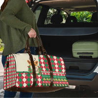 Wales Corgi Christmas Travel Bag Seamless Cute Dog Argyle Pattern - Wonder Print Shop