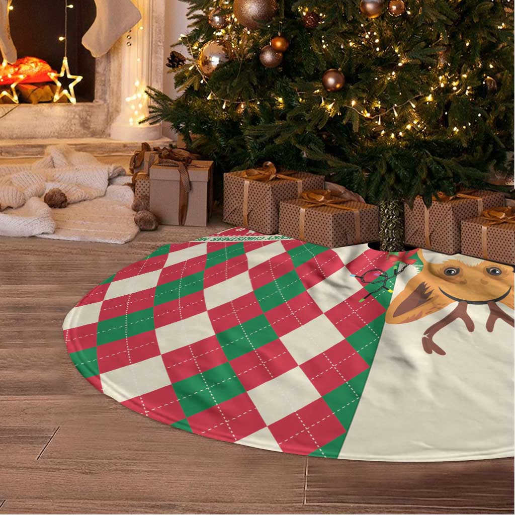 Wales Corgi Christmas Tree Skirt Seamless Cute Dog Argyle Pattern - Wonder Print Shop