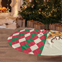 Wales Corgi Christmas Tree Skirt Seamless Cute Dog Argyle Pattern - Wonder Print Shop