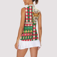 Wales Corgi Christmas Women Sleeveless Polo Shirt Seamless Cute Dog Argyle Pattern - Wonder Print Shop