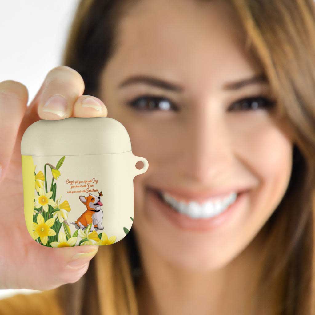 Wales Corgi and Daffodil AirPods Case Welsh Dog Lovers - Wonder Print Shop