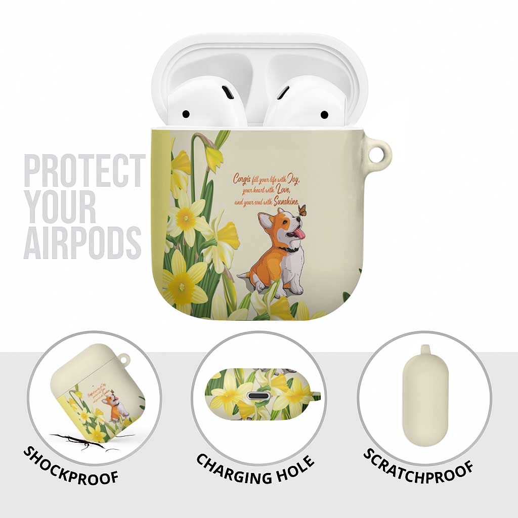 Wales Corgi and Daffodil AirPods Case Welsh Dog Lovers - Wonder Print Shop