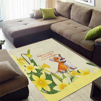 Wales Corgi and Daffodil Area Rug Welsh Dog Lovers - Wonder Print Shop