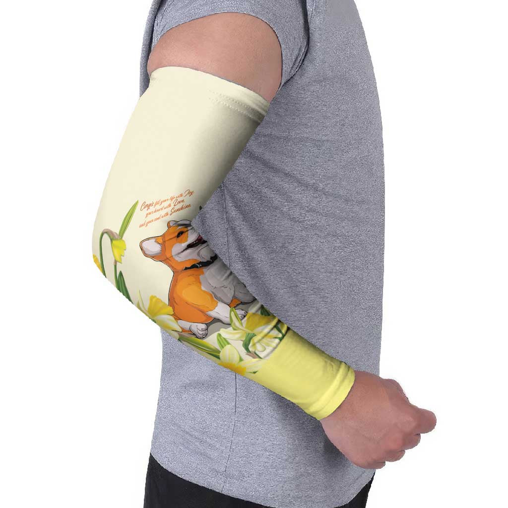 Personalised Wales Corgi and Daffodil Arm Sleeves Welsh Dog Lovers - Wonder Print Shop