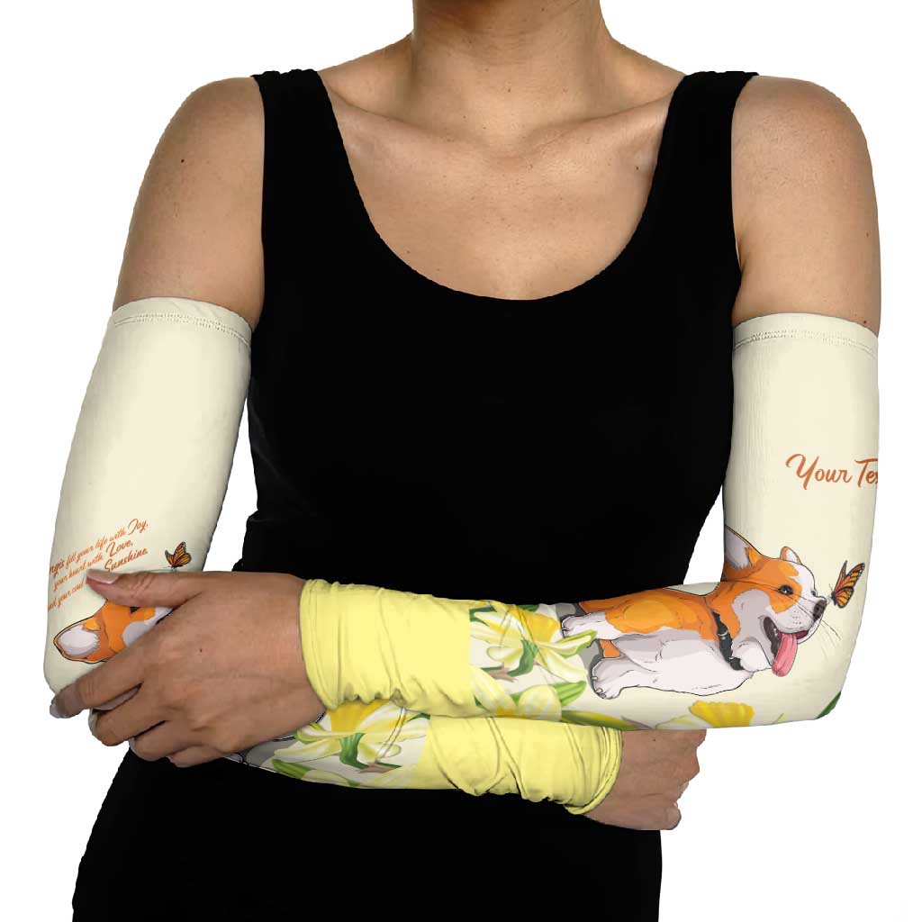 Personalised Wales Corgi and Daffodil Arm Sleeves Welsh Dog Lovers - Wonder Print Shop