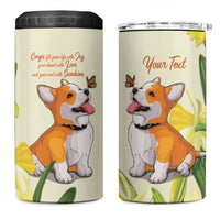 Personalised Wales Corgi and Daffodil 4 in 1 Can Cooler Tumbler Welsh Dog Lovers - Wonder Print Shop