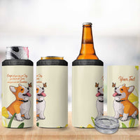 Personalised Wales Corgi and Daffodil 4 in 1 Can Cooler Tumbler Welsh Dog Lovers - Wonder Print Shop