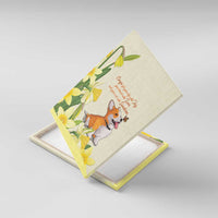 Wales Corgi and Daffodil Canvas Wall Art Welsh Dog Lovers - Wonder Print Shop