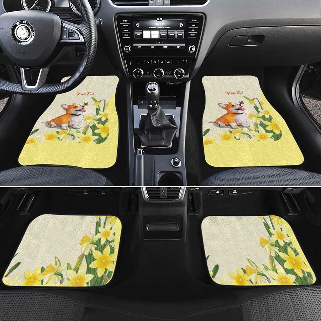 Personalised Wales Corgi and Daffodil Car Mats Welsh Dog Lovers - Wonder Print Shop