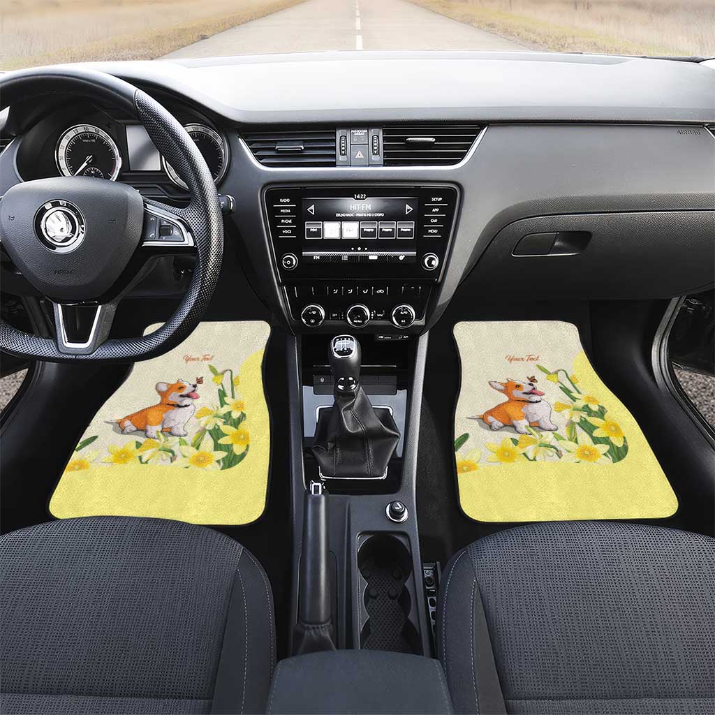 Personalised Wales Corgi and Daffodil Car Mats Welsh Dog Lovers - Wonder Print Shop