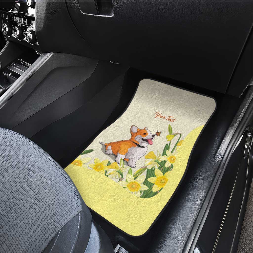 Personalised Wales Corgi and Daffodil Car Mats Welsh Dog Lovers - Wonder Print Shop