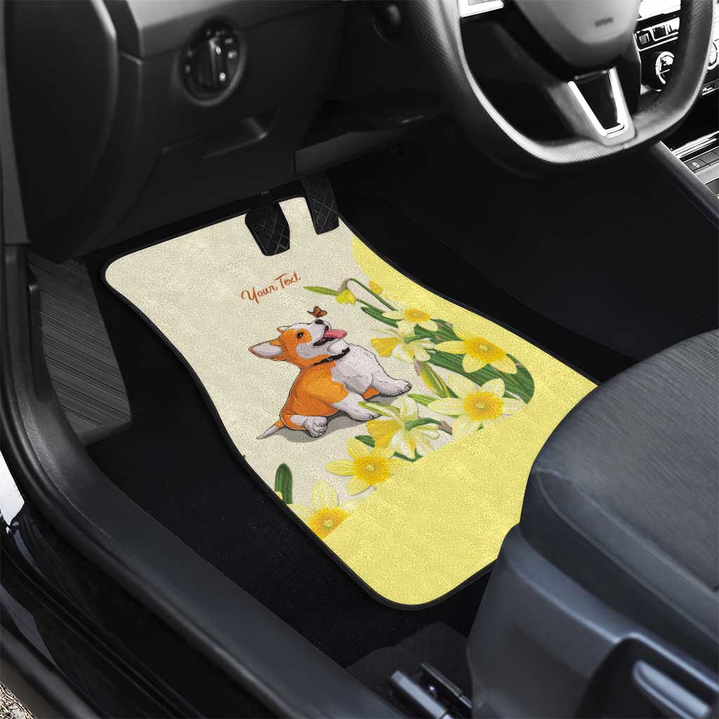 Personalised Wales Corgi and Daffodil Car Mats Welsh Dog Lovers - Wonder Print Shop