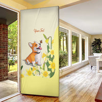 Personalised Wales Corgi and Daffodil Door Cover Welsh Dog Lovers - Wonder Print Shop