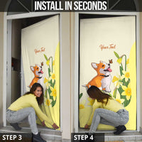 Personalised Wales Corgi and Daffodil Door Cover Welsh Dog Lovers - Wonder Print Shop