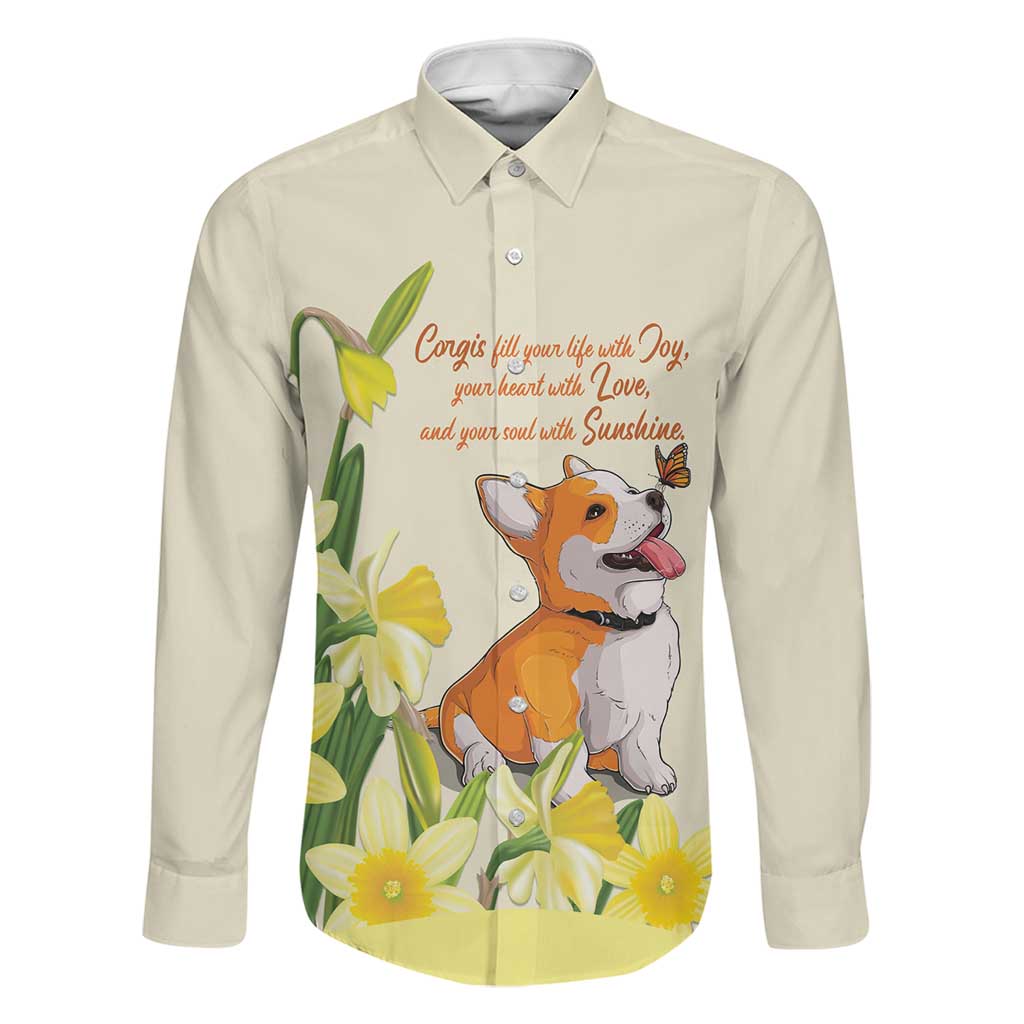 Personalised Wales Corgi and Daffodil Family Matching Mermaid Dress and Hawaiian Shirt Welsh Dog Lovers - Wonder Print Shop