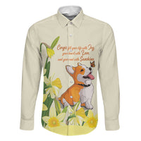 Personalised Wales Corgi and Daffodil Family Matching Mermaid Dress and Hawaiian Shirt Welsh Dog Lovers - Wonder Print Shop