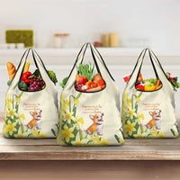 Wales Corgi and Daffodil Grocery Bag Welsh Dog Lovers - Wonder Print Shop