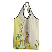 Wales Corgi and Daffodil Grocery Bag Welsh Dog Lovers - Wonder Print Shop