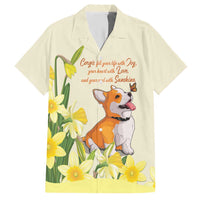 Personalised Wales Corgi and Daffodil Hawaiian Shirt Welsh Dog Lovers - Wonder Print Shop