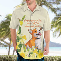 Personalised Wales Corgi and Daffodil Hawaiian Shirt Welsh Dog Lovers - Wonder Print Shop