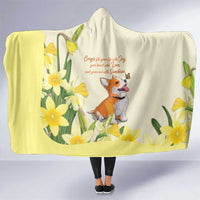 Wales Corgi and Daffodil Hooded Blanket Welsh Dog Lovers - Wonder Print Shop