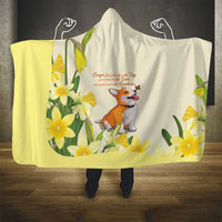 Wales Corgi and Daffodil Hooded Blanket Welsh Dog Lovers - Wonder Print Shop
