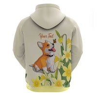 Personalised Wales Corgi and Daffodil Hoodie Welsh Dog Lovers - Wonder Print Shop