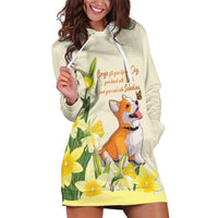 Personalised Wales Corgi and Daffodil Hoodie Dress Welsh Dog Lovers - Wonder Print Shop