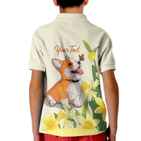 Personalised Wales Corgi and Daffodil Kid Polo Shirt Welsh Dog Lovers - Wonder Print Shop