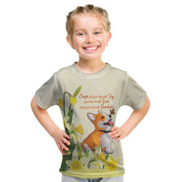Personalised Wales Corgi and Daffodil Kid T Shirt Welsh Dog Lovers - Wonder Print Shop